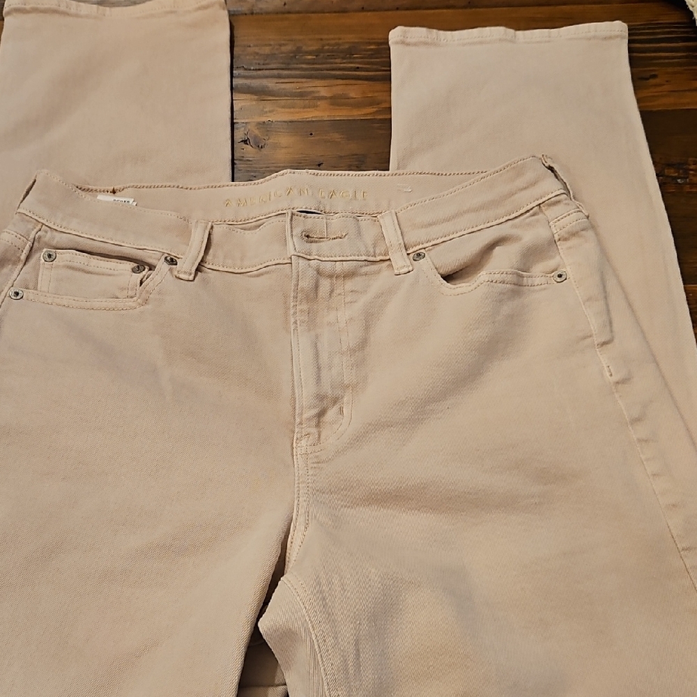 Women's High-Rise Straight Jeans in  Mauve/Light Beige